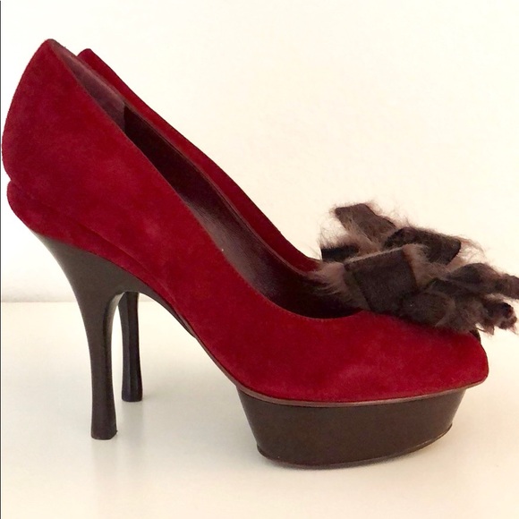 Nina Ricci suede spider like bow high heels - Picture 1 of 8